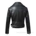 Customized Women Zipper PU Leather Jacket